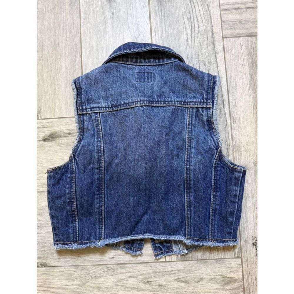 Asphalt Blue Denim Crop Jacket Vest Size S - Picture 5 of 6